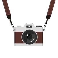 hanging brown camera strap vector