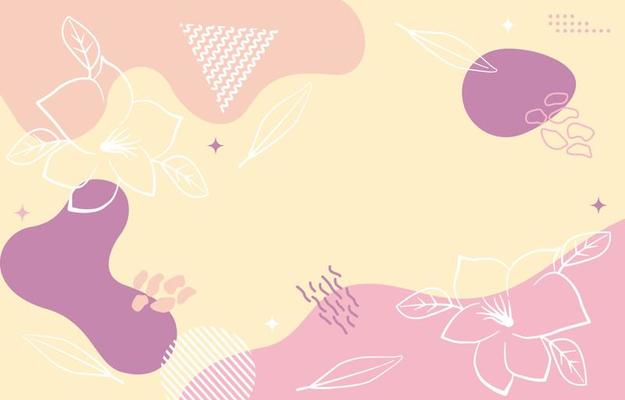 Cute Nature Floral Flower Leaf Minimalist Girly Background Wallpaper  6575425 Vector Art at Vecteezy