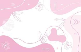 Pink Cute Floral Flower Leaf Minimalist Girly Background Wallpaper vector