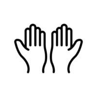 Praying icon. raise hands. line icon style. suitable for religious icon. simple design editable. Design template vector