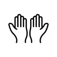 Praying icon. raise hands. line icon style. suitable for religious icon. simple design editable. Design template vector