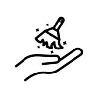 Clean icon. hand with cleaner. line icon style. suitable for cleanliness icon. simple design editable. Design template vector