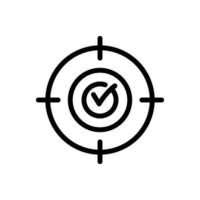 Mission target completed icon. target with check mark. line icon style. suitable for Web page templates. business website icon. simple design editable. Design template vector