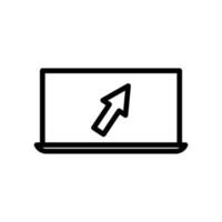 Start up icon. screen arrow arrow. line icon style. suitable for web page templates. simple design editable. Design template vector