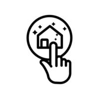 Clean home icon. touch with home. line icon style. suitable for cleanliness icon. simple design editable. Design template vector