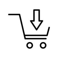 icono de compras en línea. carrito de compras con flecha. estilo de icono de línea. adecuado para el icono de compras. diseño simple editable. vector de plantilla de diseño