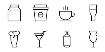 Drink icon set. line icon style. suitable for drink icon. simple design editable. Design template vector