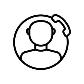customer service icon. call center. people with phone. line icon style. suitable for Customer relationship management. business website icon. simple design editable. Design template vector