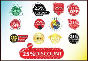 25 percent off new offer logo and icon design template bundle vector