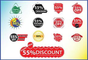 55 percent off new offer logo and icon design template bundle vector