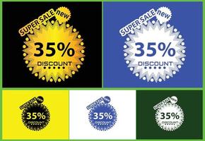 35 percent discount new offer logo and icon design template vector