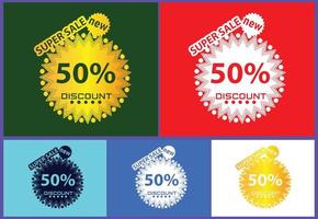 50 percent discount new offer logo and icon design template vector