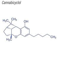 Vector Skeletal formula of Cannabicyclol. Drug chemical molecule