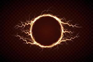 Electric circle with lightning effect vector