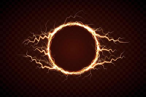 Electric circle with lightning effect