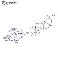 Vector Skeletal formula of Glycyrrhizin. Acid chemical molecule.