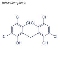 Vector Skeletal formula of Hexachlorophene. Antimicrobial chemic