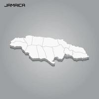 Mapa 3D con fronteras de regiones. vector