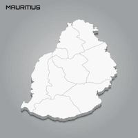 Mapa 3D con fronteras de regiones. vector