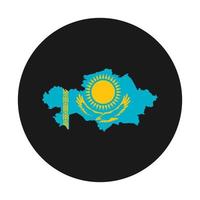Kazakhstan map silhouette with flag on black background vector
