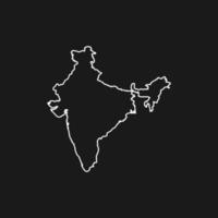 Map of India on Black Background vector