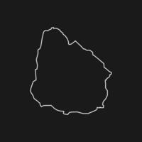 Uruguay map on black background vector
