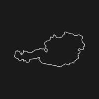 Map of Austria on Black Background vector