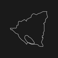 Nicaragua map on black background vector