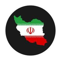 Iran map silhouette with flag on black background vector