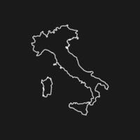 Map of Italy on Black Background