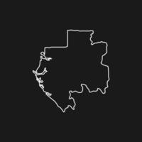 Map of Gabon on Black Background vector