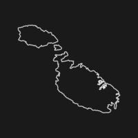 Malta Map Isolated on Black Background. vector