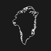 Detailed vector map of Greenland on black background