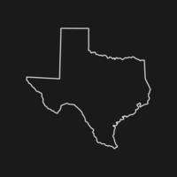 mapa de Texas sobre fondo negro vector