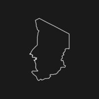 Map of Chad on Black Background vector