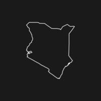 Mapa de Kenia sobre fondo negro vector