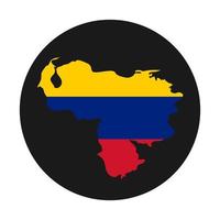 Venezuela map silhouette with flag on black background vector