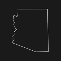 mapa de arizona sobre fondo negro vector