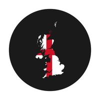 England map silhouette with flag on black background vector