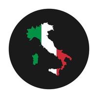 Italy map silhouette with flag on black background vector