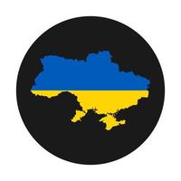 Ukraine map silhouette with flag on black background vector