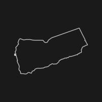 Map of Yemen on Black Background vector