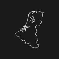 Map of Benelux on Black Background vector