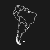 Map of South America with borders vector