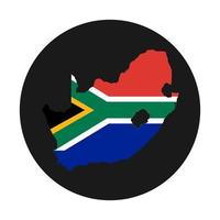 South Africa map silhouette with flag on black background vector