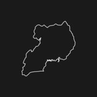 Map of Uganda on Black Background vector