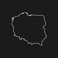 Map of Poland on Black Background vector