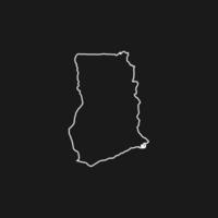 Map of Ghana on Black Background vector