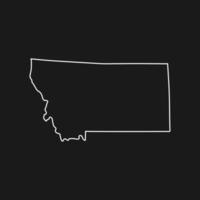 Montana map on black background vector