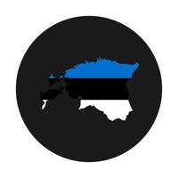 Estonia mapa silueta con bandera sobre fondo negro vector